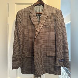 NWT Brooks Brothers Brown & Tan Glen Plaid 1818 Madison Sport Coat 50L
